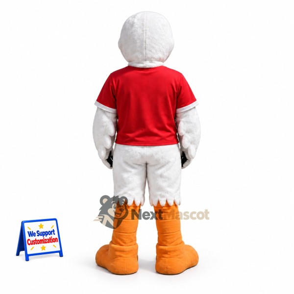 Duck Mascot Costume - White, Red Shirt Duck Mascot Costume - White, Red Shirt