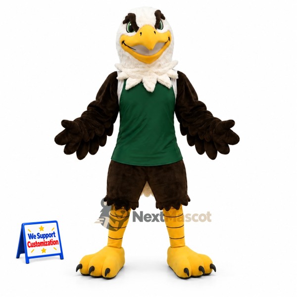 Bald Eagle Mascot Costume - Green Jersey