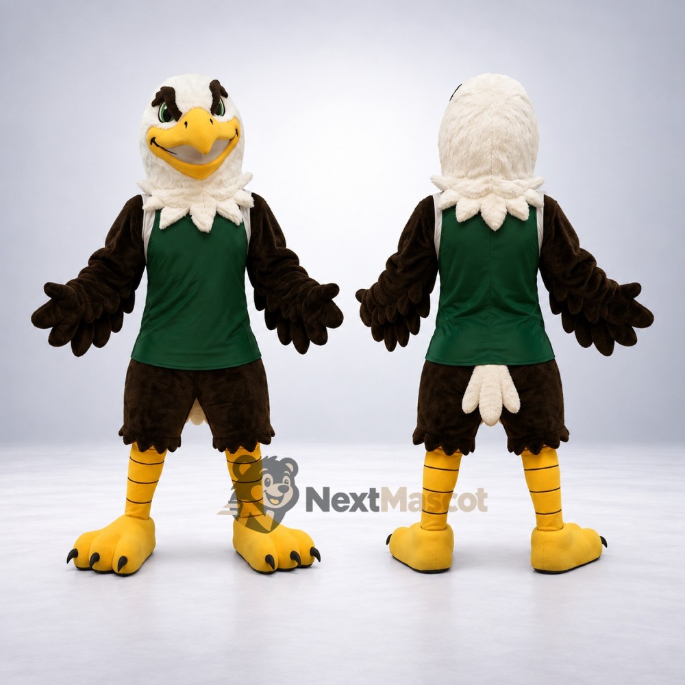 Bald Eagle Mascot Costume - Green Jersey Bald Eagle Mascot Costume - Green Jersey