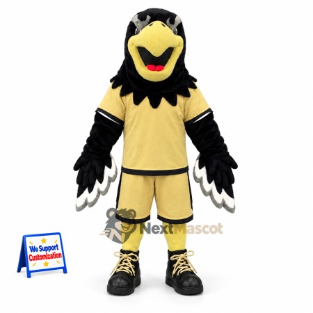 Eagle Mascot Costume - Black, Gold Uniform Eagle Mascot Costume - Black, Gold Uniform