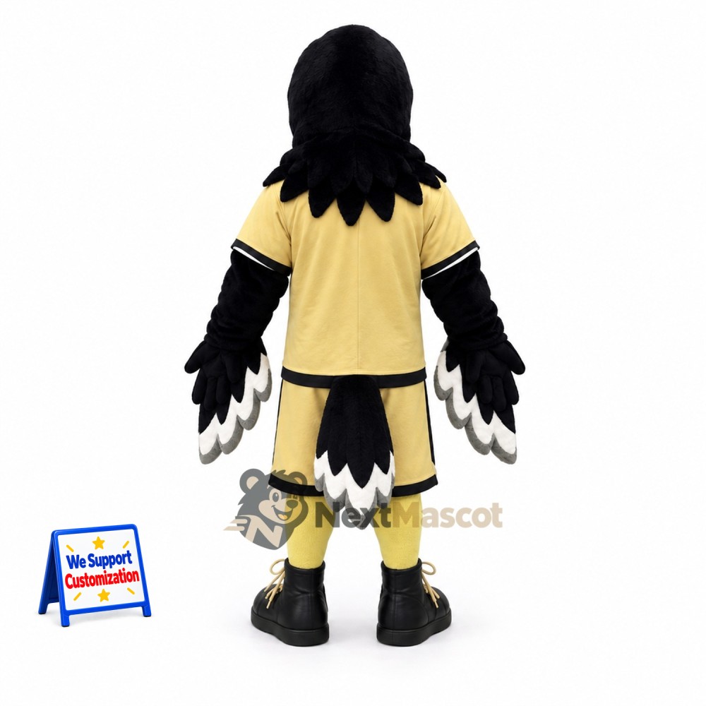 Eagle Mascot Costume - Black, Gold Uniform Eagle Mascot Costume - Black, Gold Uniform
