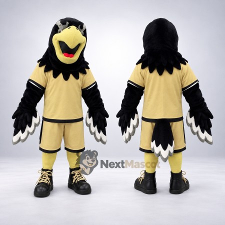 Eagle Mascot Costume - Black, Gold Uniform Eagle Mascot Costume - Black, Gold Uniform