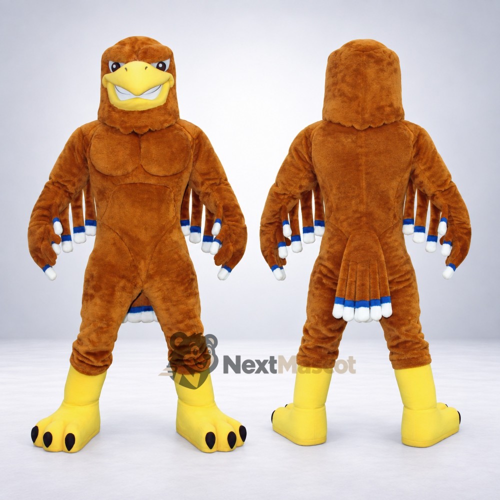 Eagle Mascot Costume - Muscular, Brown Eagle Mascot Costume - Muscular, Brown