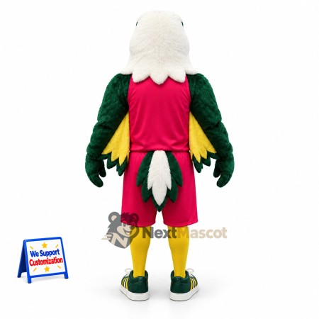 Eagle Mascot Costume - Green, Red Uniform Eagle Mascot Costume - Green, Red Uniform