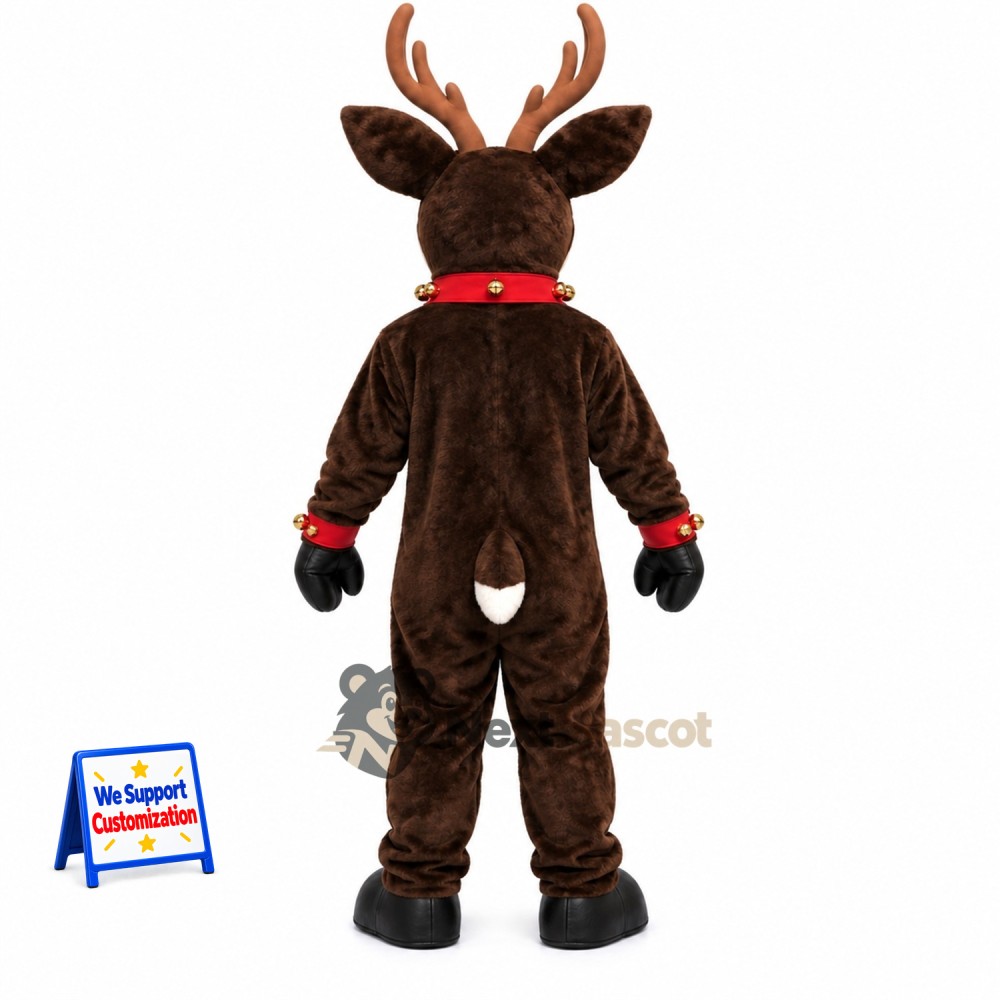 Reindeer Mascot Costume - Red Collar and Wristbands Reindeer Mascot Costume - Red Collar and Wristbands