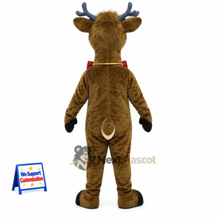 Reindeer Mascot Costume - Red Scarf Reindeer Mascot Costume - Red Scarf