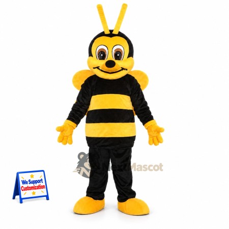 Bee Mascot Costume - Yellow, Black Sleeves Bee Mascot Costume - Yellow, Black Sleeves
