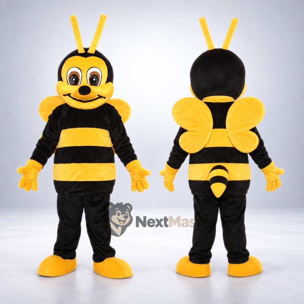 Bee Mascot Costume - Yellow, Black Sleeves Bee Mascot Costume - Yellow, Black Sleeves