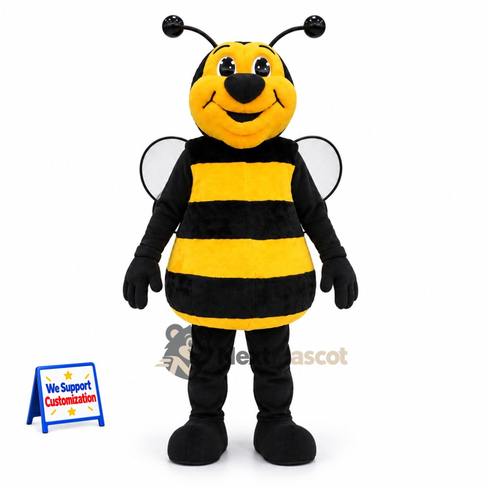 Bee Mascot Costume - Yellow, White Wings Bee Mascot Costume - Yellow, White Wings