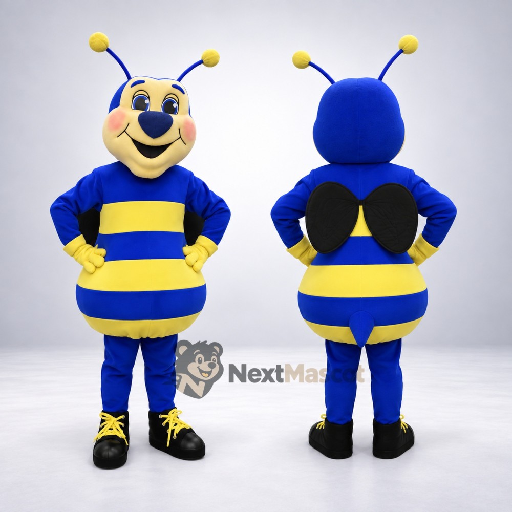 Bee Mascot Costume - Blue and Yellow Bee Mascot Costume - Blue and Yellow