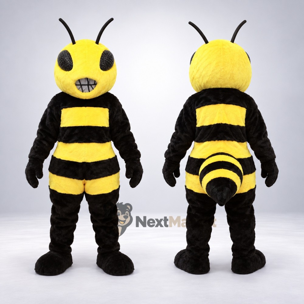 Bee Mascot Costume - Yellow, Black Gloves Bee Mascot Costume - Yellow, Black Gloves