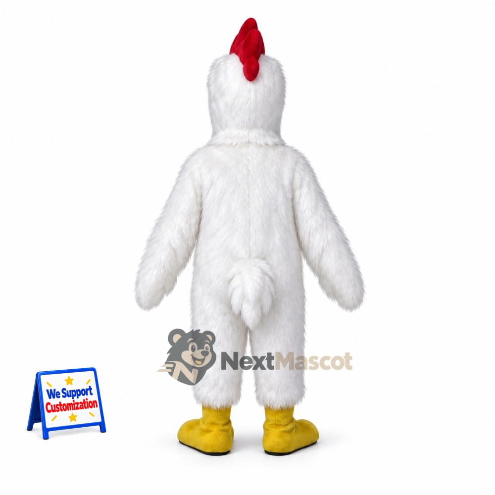 Rooster Mascot Costume - White, Red Bow Tie Rooster Mascot Costume - White, Red Bow Tie