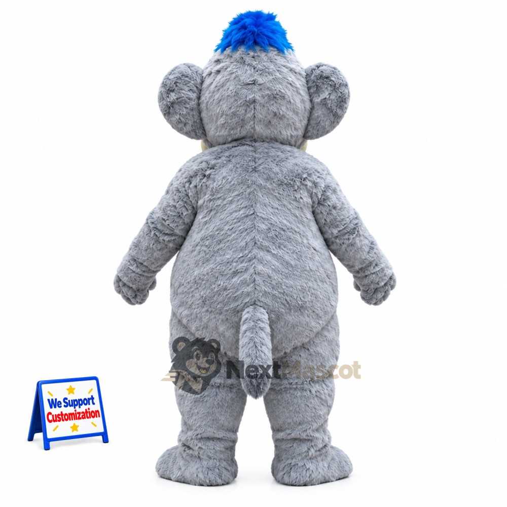 Elephant Mascot Costume - Gray, Blue Hat Elephant Mascot Costume - Gray, Blue Hat