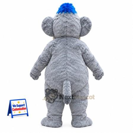 Elephant Mascot Costume - Gray, Blue Hat Elephant Mascot Costume - Gray, Blue Hat