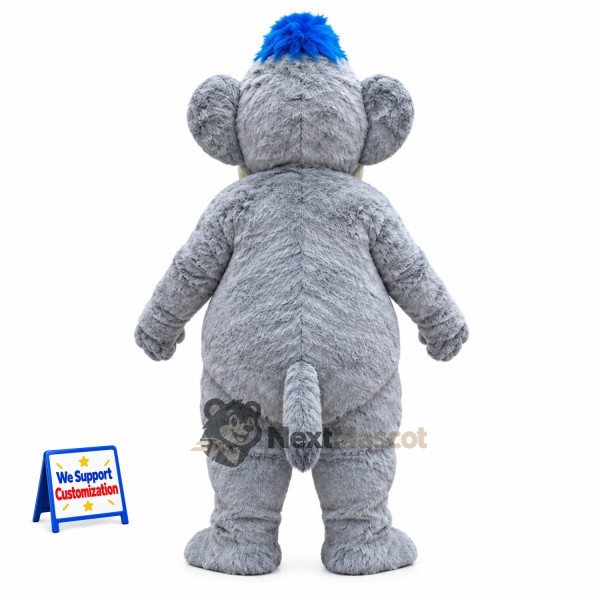 Elephant Mascot Costume - Gray, Blue Hat Elephant Mascot Costume - Gray, Blue Hat