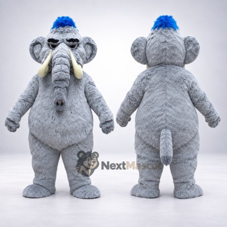 Elephant Mascot Costume - Gray, Blue Hat Elephant Mascot Costume - Gray, Blue Hat