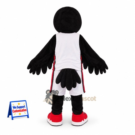 Crow Mascot Costume - Black, White Uniform Crow Mascot Costume - Black, White Uniform
