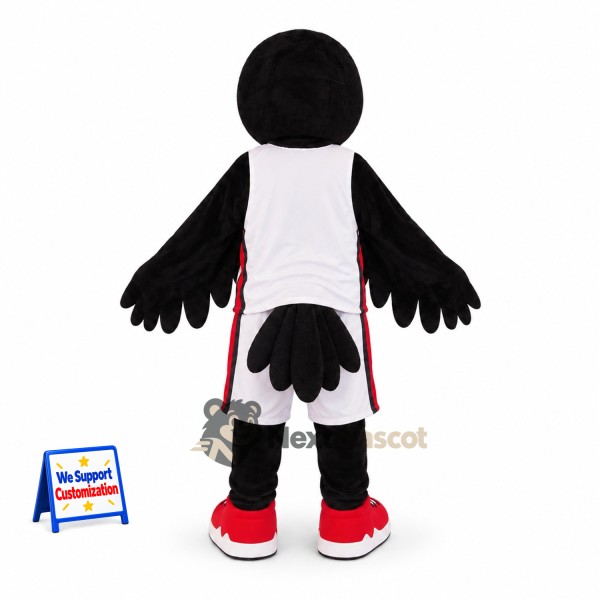 Crow Mascot Costume - Black, White Uniform Crow Mascot Costume - Black, White Uniform