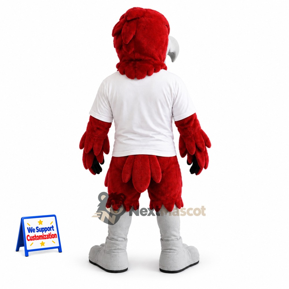 Parrot Mascot Costume - Red, White Shirt Parrot Mascot Costume - Red, White Shirt