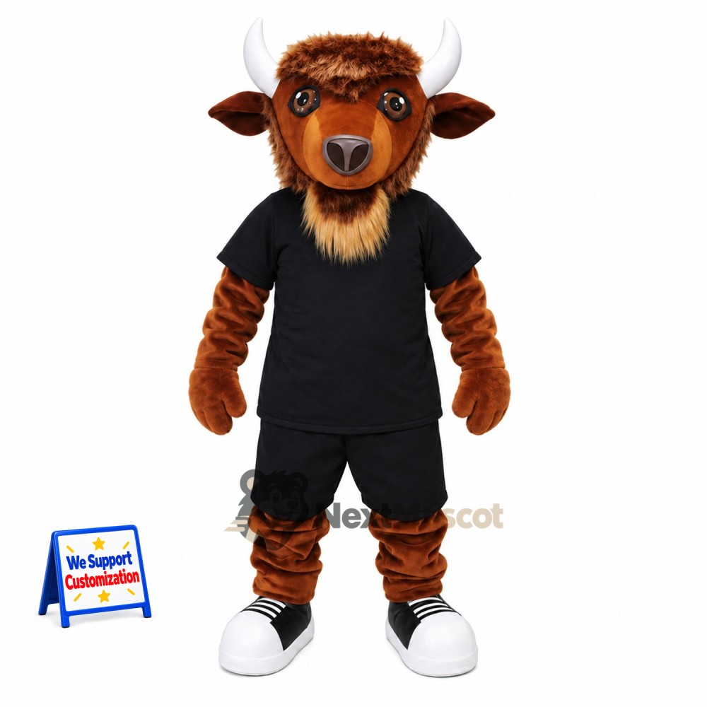 Bull Mascot Costume - Brown, Black Uniform Bull Mascot Costume - Brown, Black Uniform