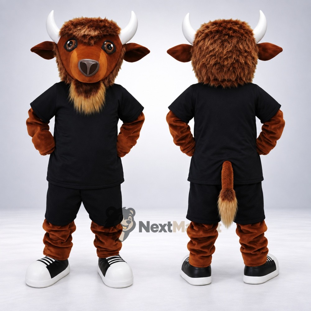 Bull Mascot Costume - Brown, Black Uniform Bull Mascot Costume - Brown, Black Uniform