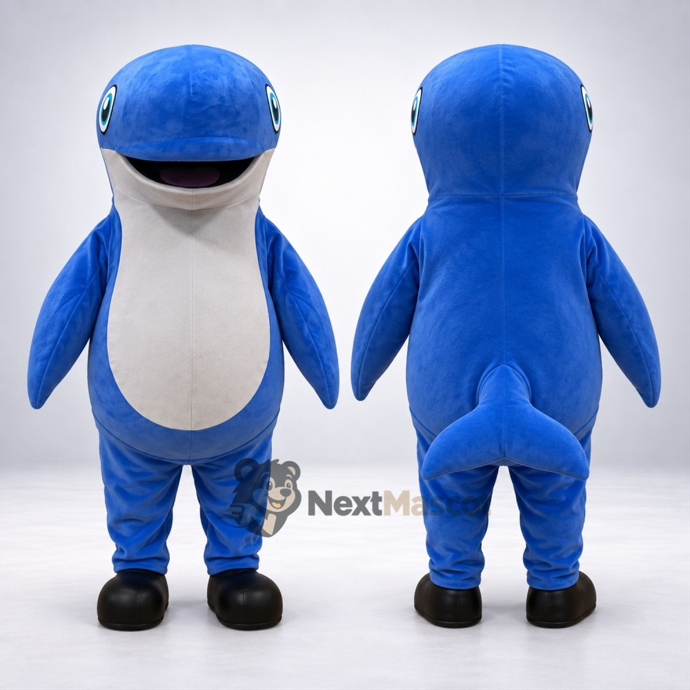 Shark Mascot Costume - Blue for Ocean Events Shark Mascot Costume - Blue for Ocean Events
