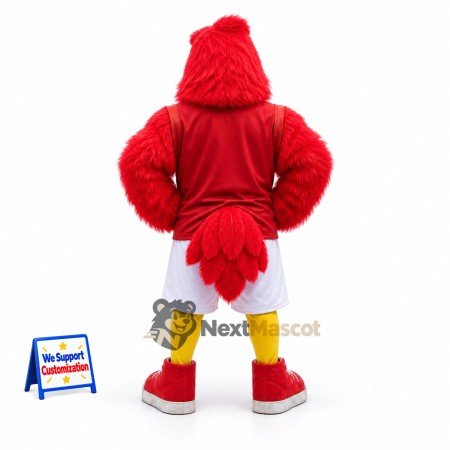 Cardinal Mascot Costume - Red, White Shorts