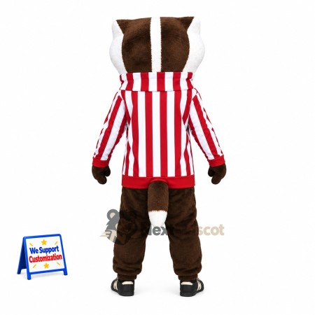 Badger Mascot Costume - Striped Shirt Badger Mascot Costume - Striped Shirt