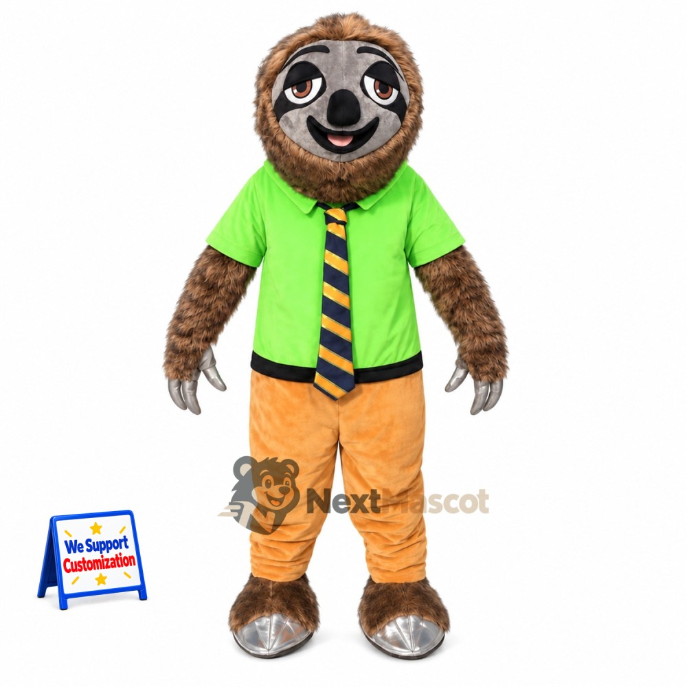 Sloth Mascot Costume - Green Shirt Sloth Mascot Costume - Green Shirt