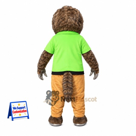 Sloth Mascot Costume - Green Shirt Sloth Mascot Costume - Green Shirt