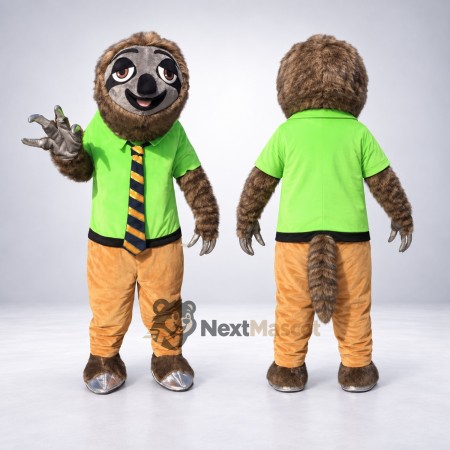 Sloth Mascot Costume - Green Shirt Sloth Mascot Costume - Green Shirt