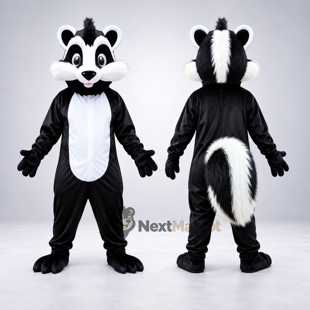 Skunk Mascot Costume - White Cheeks