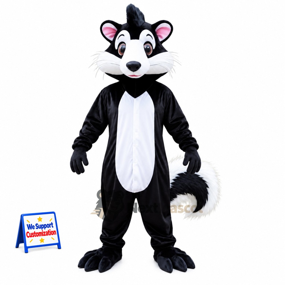 Skunk Mascot Costume - Pink Inner Ears Skunk Mascot Costume - Pink Inner Ears