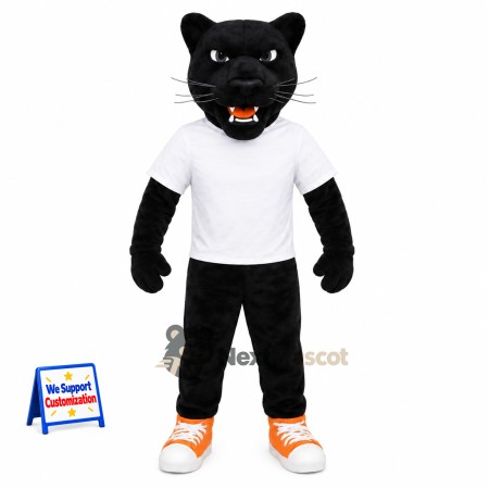 Panther Mascot Costume - Black, White Shirt Panther Mascot Costume - Black, White Shirt