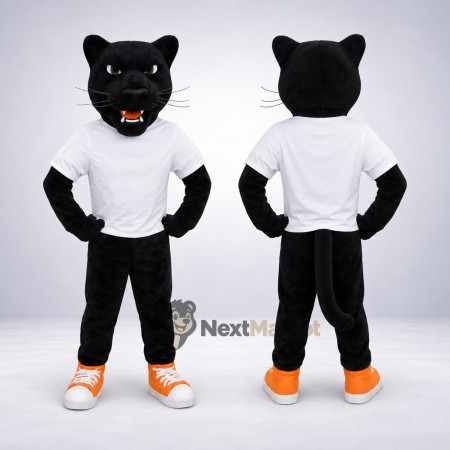 Panther Mascot Costume - Black, White Shirt Panther Mascot Costume - Black, White Shirt