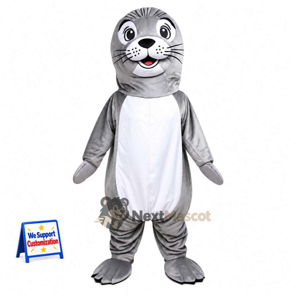 Seal Mascot Costume - Gray for Ocean Events Seal Mascot Costume - Gray for Ocean Events