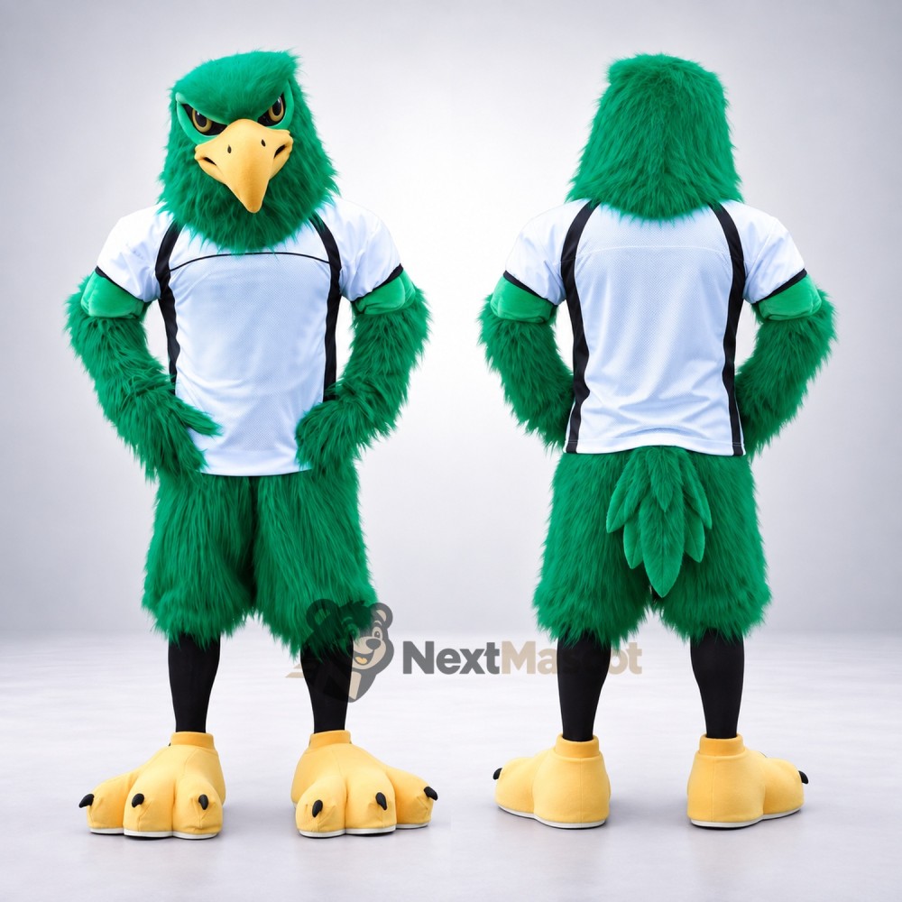 Eagle Mascot Costume - Green, White Shirt Eagle Mascot Costume - Green, White Shirt