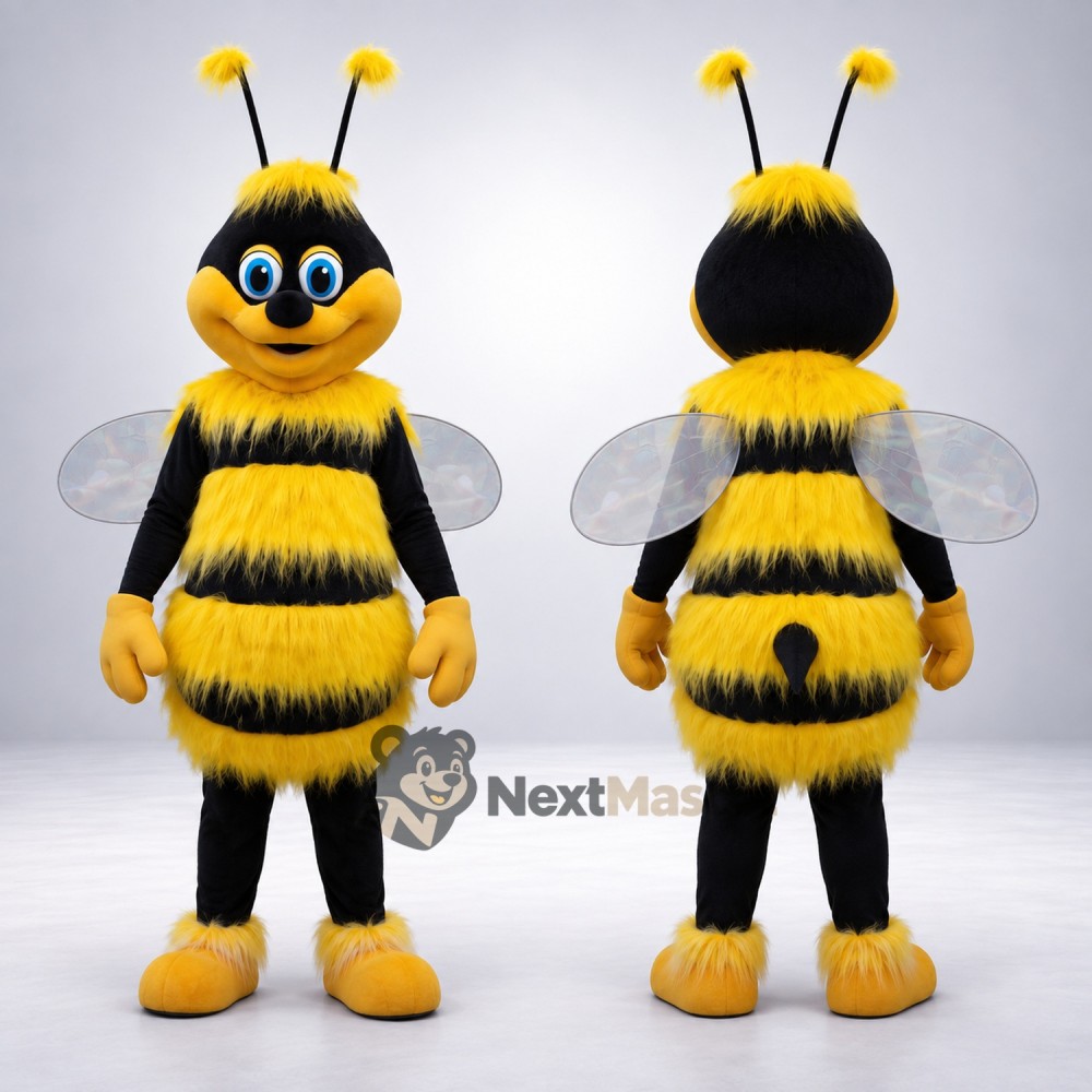 Bee Mascot Costume - Fuzzy, Yellow Bee Mascot Costume - Fuzzy, Yellow