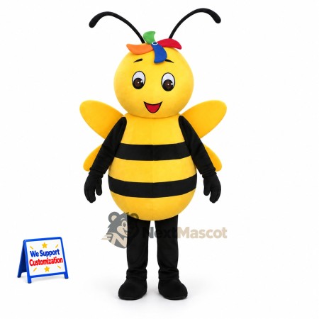Bee Mascot Costume - Yellow, Red Bow Bee Mascot Costume - Yellow, Red Bow