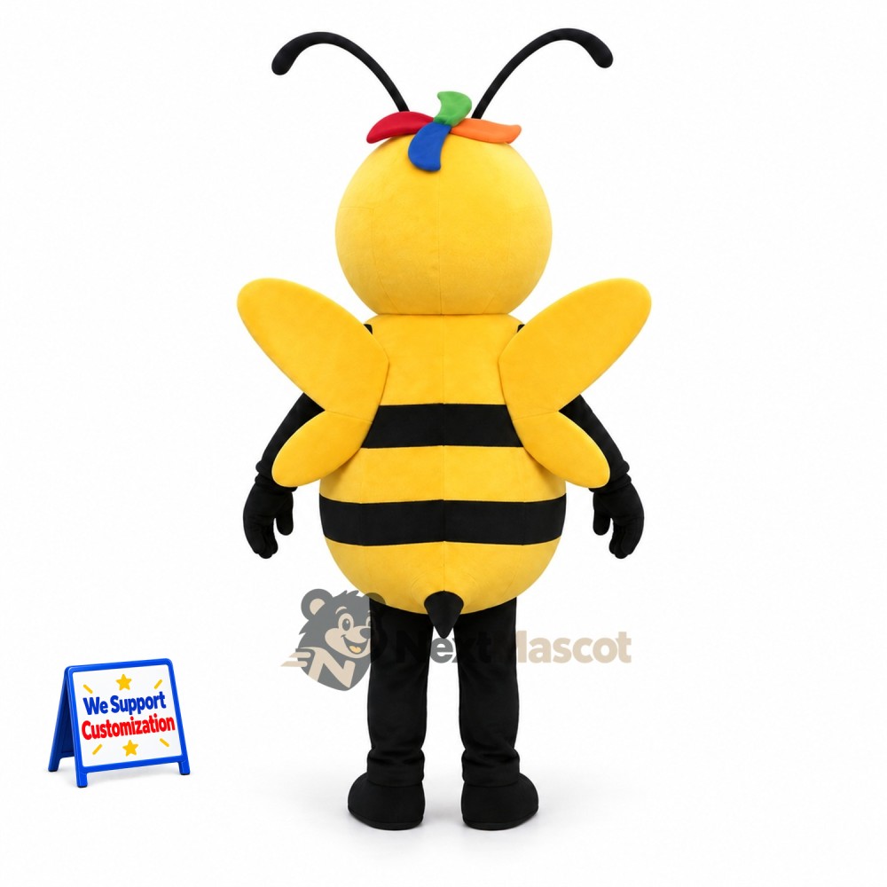 Bee Mascot Costume - Yellow, Red Bow Bee Mascot Costume - Yellow, Red Bow