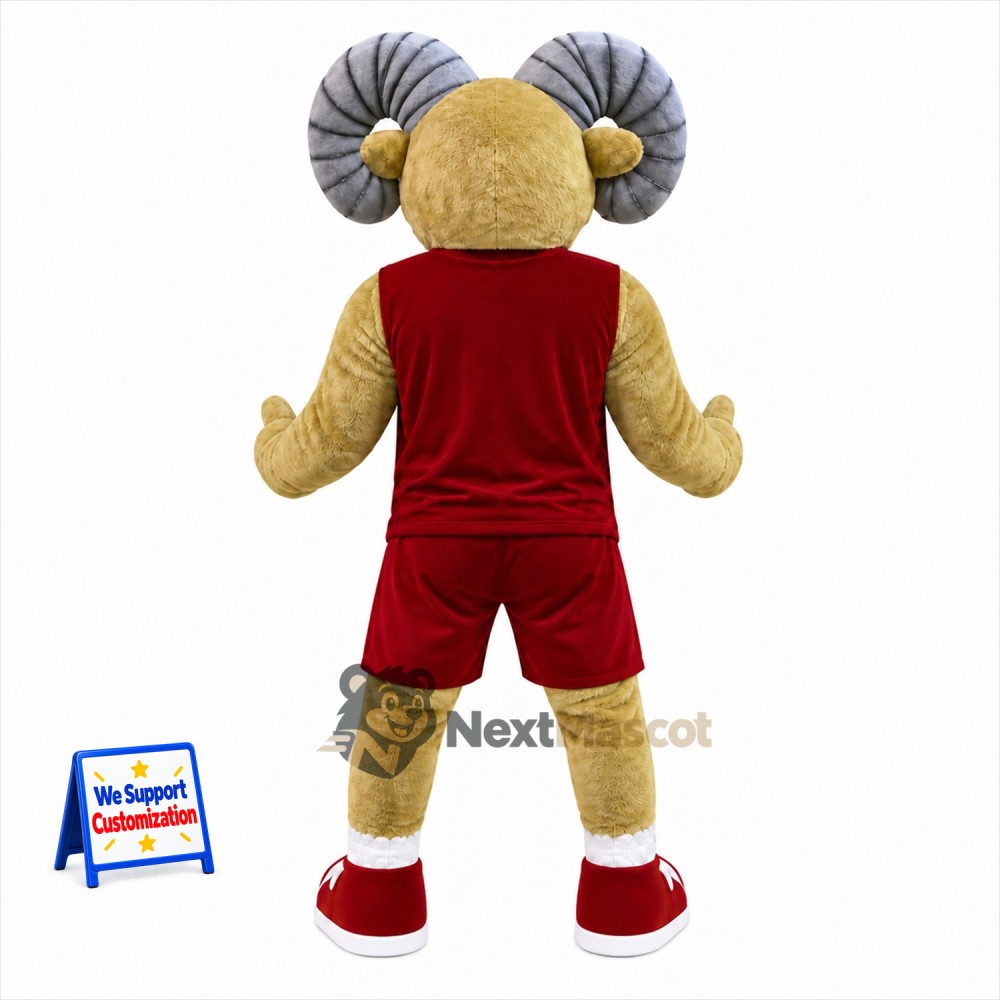 Ram Mascot Costume - Red Uniform Ram Mascot Costume - Red Uniform