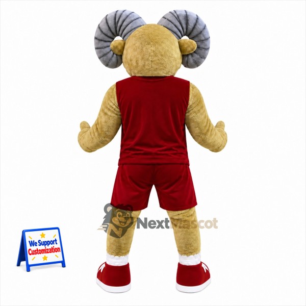 Ram Mascot Costume - Red Uniform Ram Mascot Costume - Red Uniform