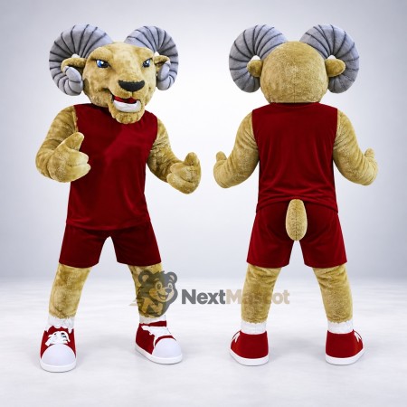 Ram Mascot Costume - Red Uniform Ram Mascot Costume - Red Uniform