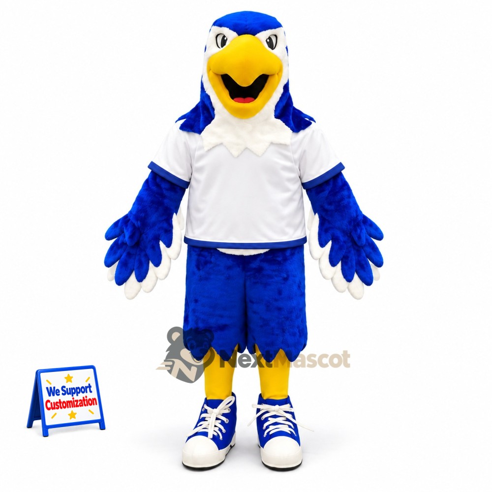 Eagle Mascot Costume - Blue, White Shirt for Parades Eagle Mascot Costume - Blue, White Shirt for Parades