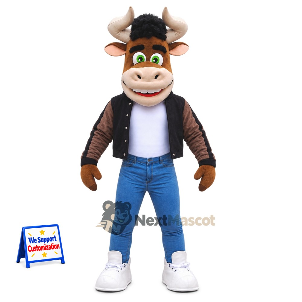 Bull Mascot Costume - Brown Jacket Bull Mascot Costume - Brown Jacket