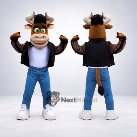 Bull Mascot Costume - Brown Jacket Bull Mascot Costume - Brown Jacket