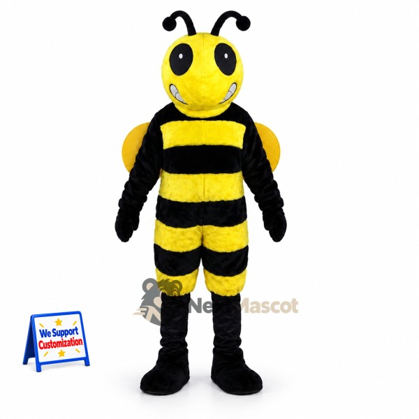 Bee Mascot Costume - Yellow, Striped Legs