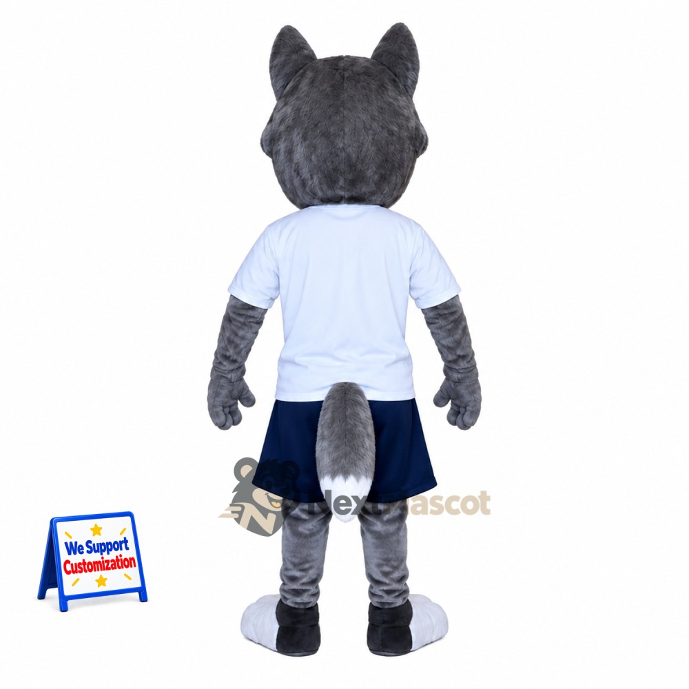 Husky Mascot Costume - Gray, White Shirt Husky Mascot Costume - Gray, White Shirt