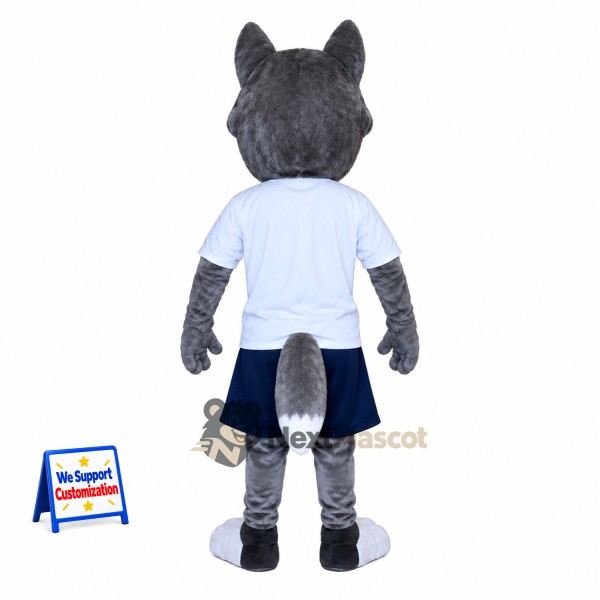 Husky Mascot Costume - Gray, White Shirt Husky Mascot Costume - Gray, White Shirt