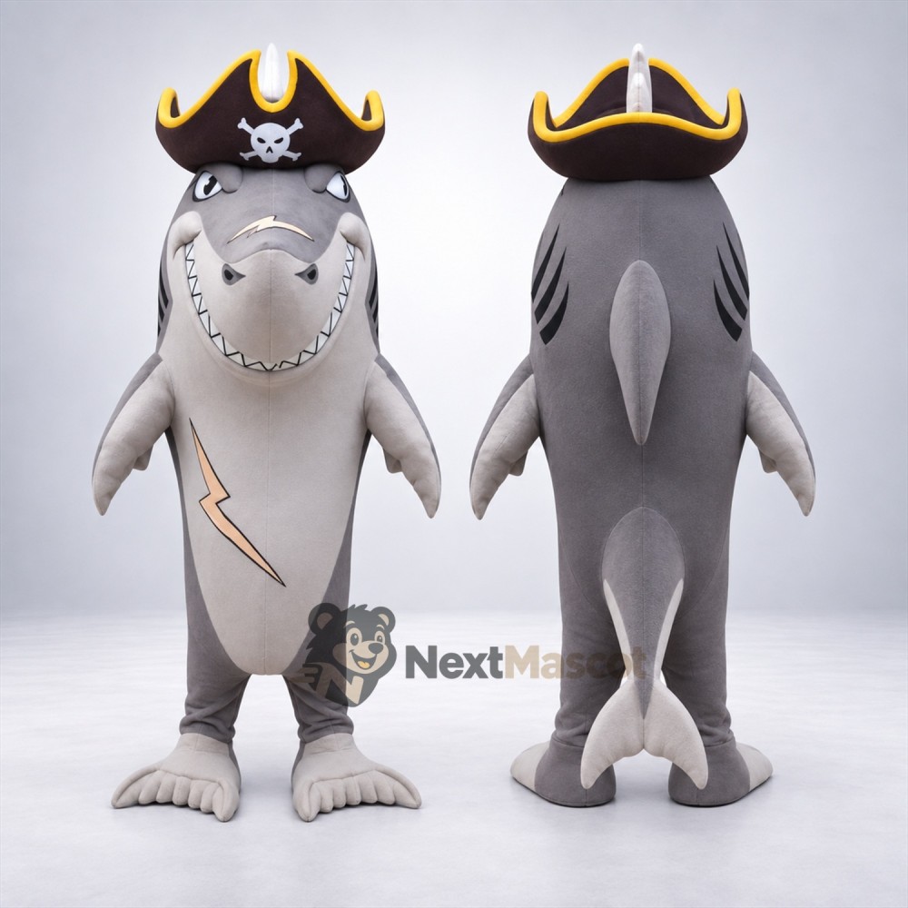 Shark Mascot Costume - Pirate Style Shark Mascot Costume - Pirate Style
